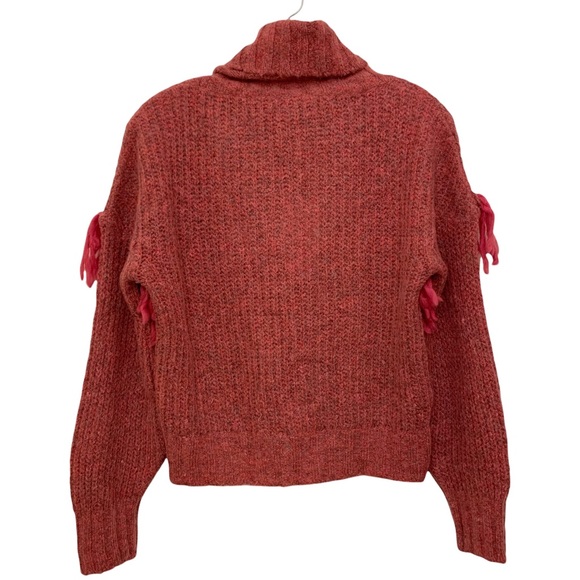 SOMETHING NAVY FRINGE TURTLENECK SWEATER - Picture 5 of 10